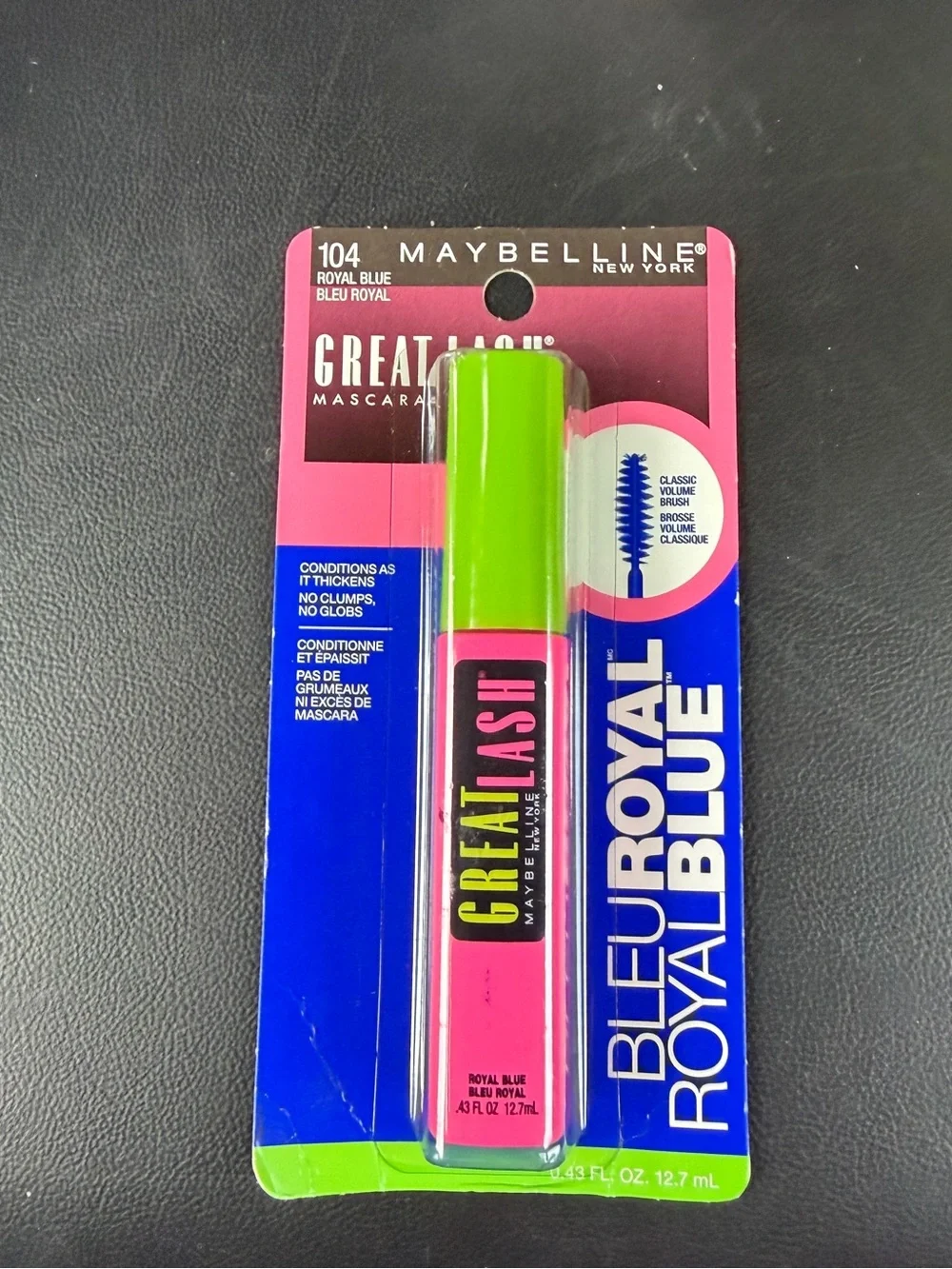 Maybelline Great Lash Mascara — Pink Tube with Green Cap, Royal Blue Shade